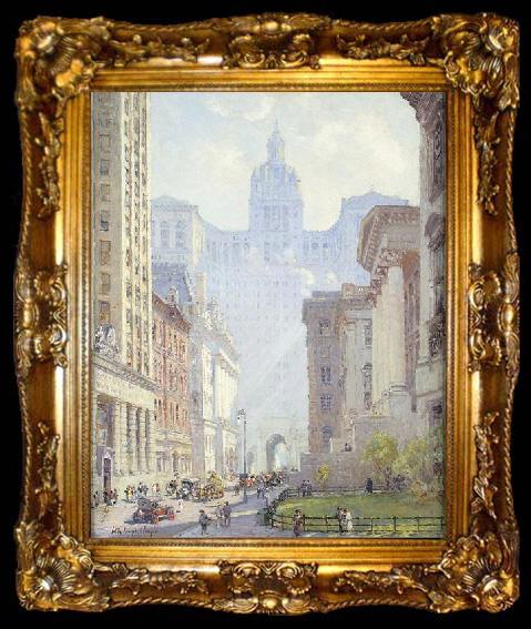 framed  Colin Campbell Cooper Chambers Street and the Municipal Building, N.Y.C., ta009-2